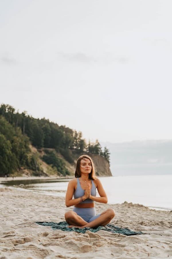 Beach yoga and sunrise meditation