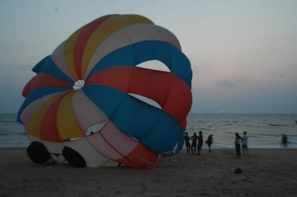 Parasailing over Candolim Beach