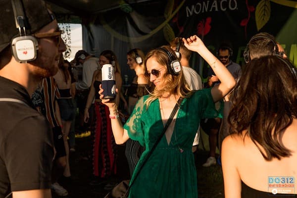 Silent disco on the beach