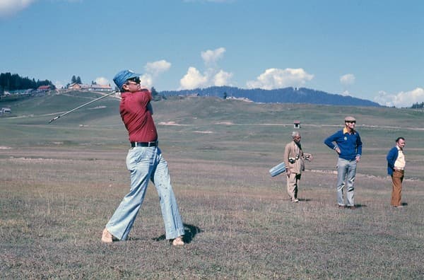 Tee off at Gulmarg Golf Course (summer)