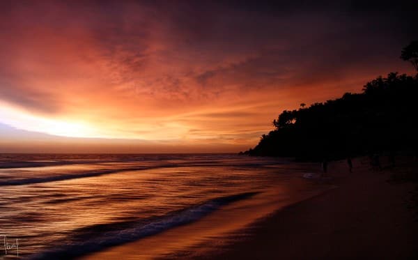 Varkala cliff and beach sunset Photo 2