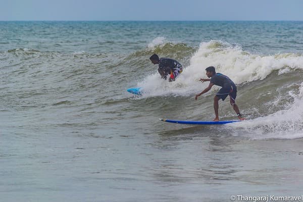 Kovalam beach watersports (surfing, kayaking)