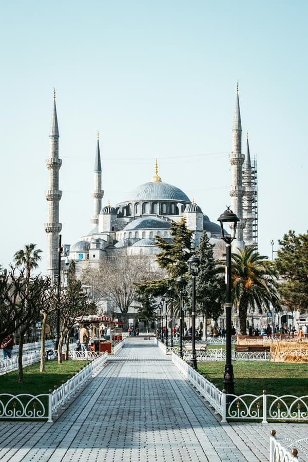 The Sultan Ahmet mosque, also known as the Blue Mosque, in Istanbul, Turkey. 