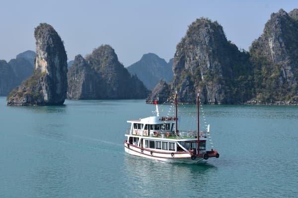 Cruise among limestone karsts in Ha Long Bay Photo 1