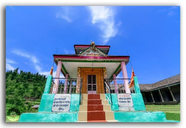 The temple like a crown on the hill of Janjehli valley, Himalayas!