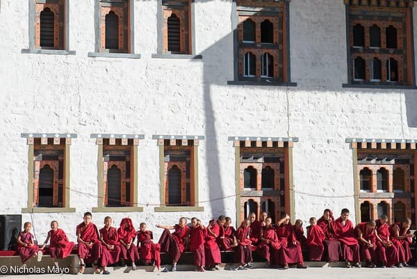 Monks Waiting For The Cham Dances Monks Waiting For The Cham Dances
