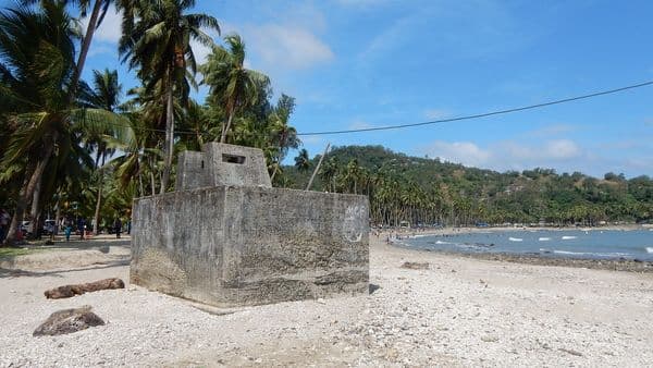 Japanese bunker on the beach at Corbyn's Cove Japanese bunker on the beach at Corbyn's Cove