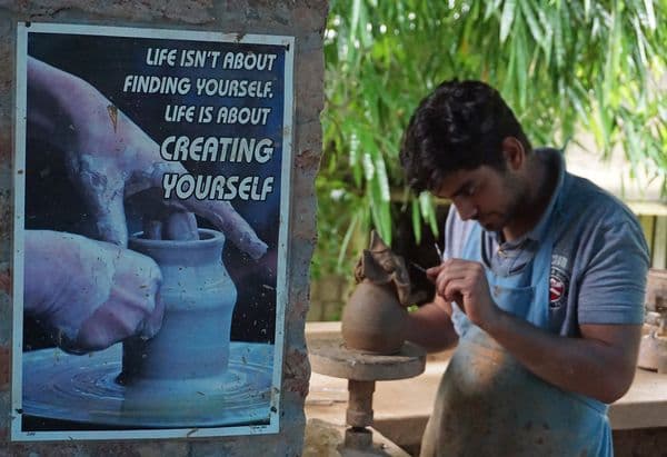 Pottery, Artists Village, Andretta, Himchal Pradesh, India. Pottery, Artists Village, Andretta, Himchal Pradesh, India.