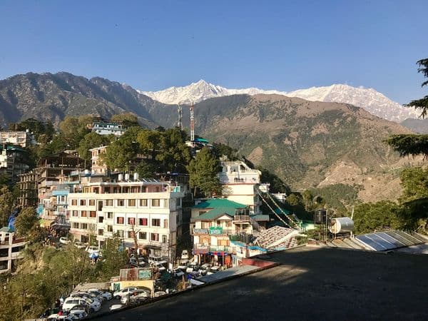 View from Dalai Lama's temple, Namgyal Monastery, Tsuglagkhang Complex, Dharamsala, India View from Dalai Lama's temple, Namgyal Monastery, Tsuglagkhang Complex, Dharamsala, India
